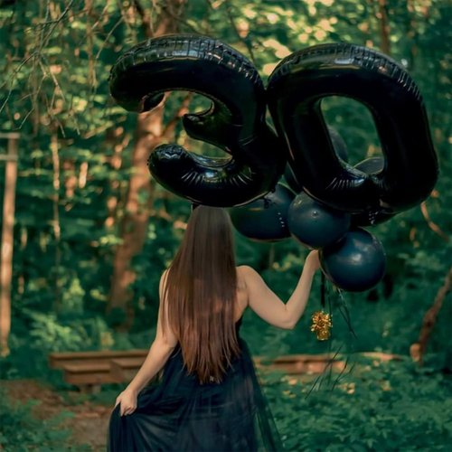 Black Number 0 Balloon - 40 Inch Large Foil Mylar Helium Balloon for Birthday & Graduation Celebrations