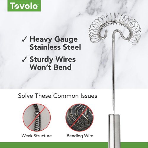 Tovolo Spiral Whisk Stainless Steel 10” Sauce and Gravy Whisk for Cooking Blending Mixing Stirring Whipping Whisking and Egg Beating, Easy to Clean Dishwasher Safe Kitchen Flat Bottom Coil Whisker