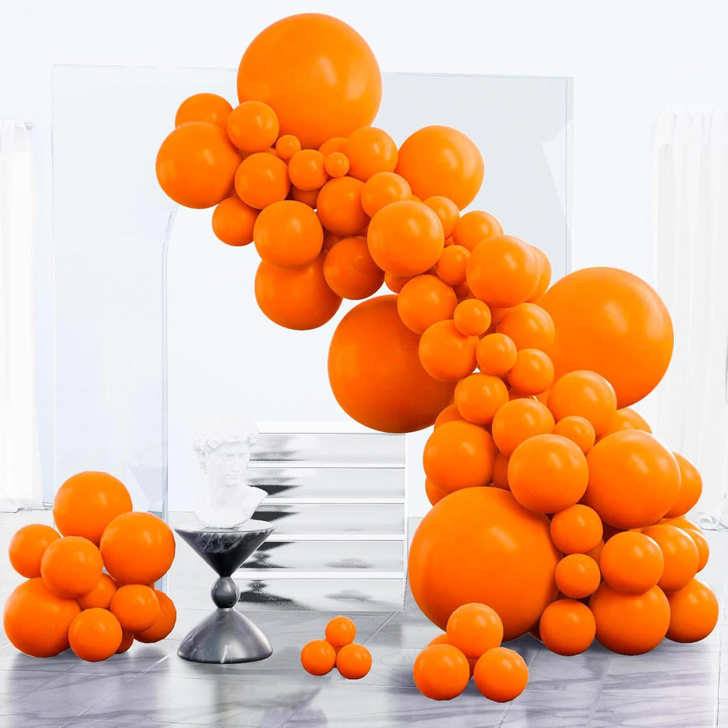 PartyWoo Orange Balloons - 152-Piece Matte Fall Balloon Arch Kit | Perfect for Thanksgiving, Halloween, Baby Showers & Birthdays
