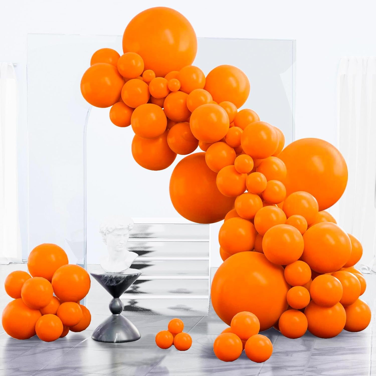 PartyWoo Orange Balloons - 152-Piece Matte Fall Balloon Arch Kit | Perfect for Thanksgiving, Halloween, Baby Showers & Birthdays