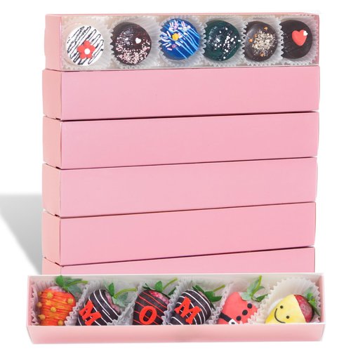 JCXGRVC 15Pack 12x2¼x2 Inches Strawberry Boxes Macaron boxes Chocolate Truffle Boxes Cookies boxes Bakery Boxes with Clear Window