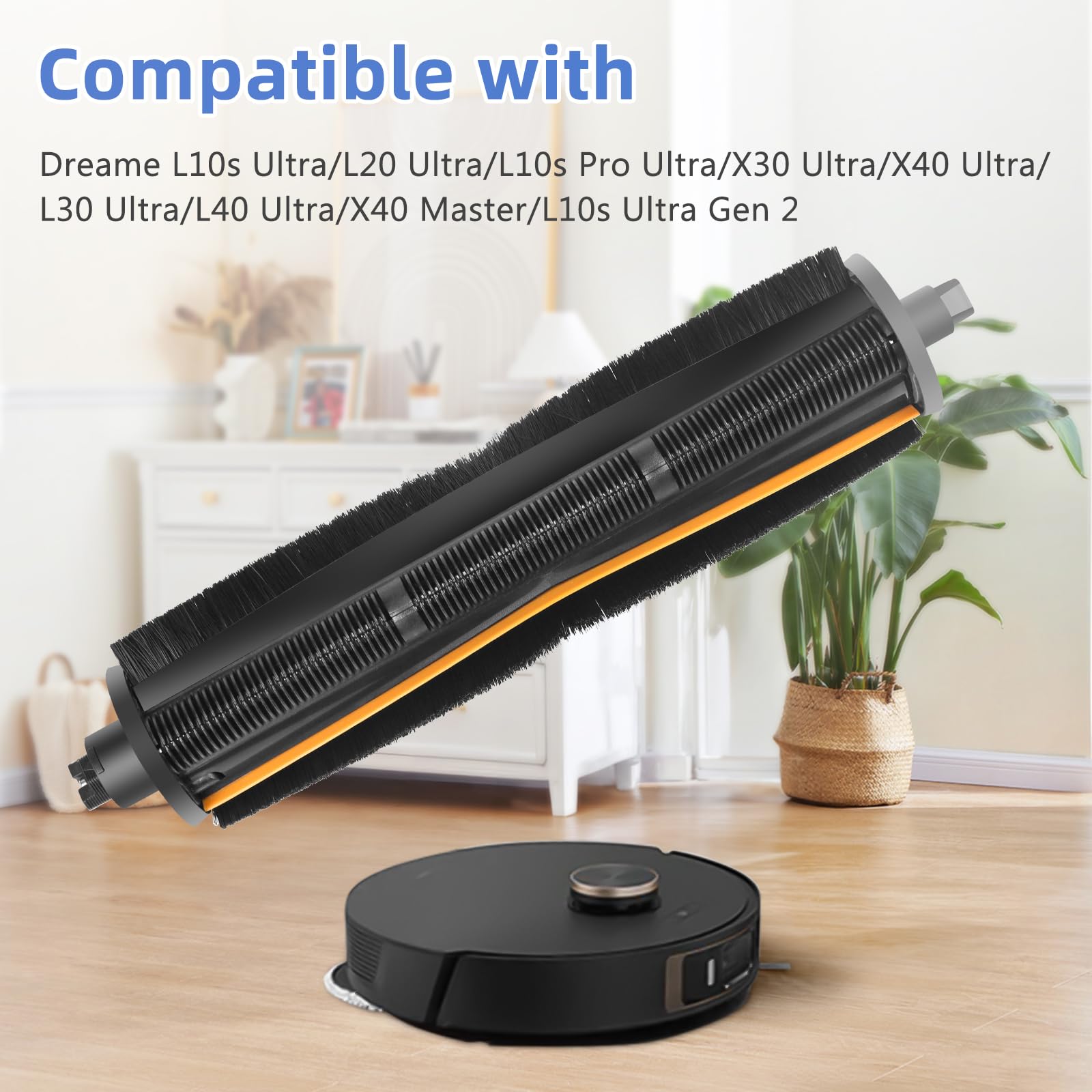 TriCut Brush for DREAME L40 Ultra / X40 Ultra / X30 Ultra / L10s Ultra / L30 Ultra / L20 Ultra / L40s Ultra / X40 Master. Durable Anti-Tangle, Suitable for All Kinds of Floors and Pet Hair