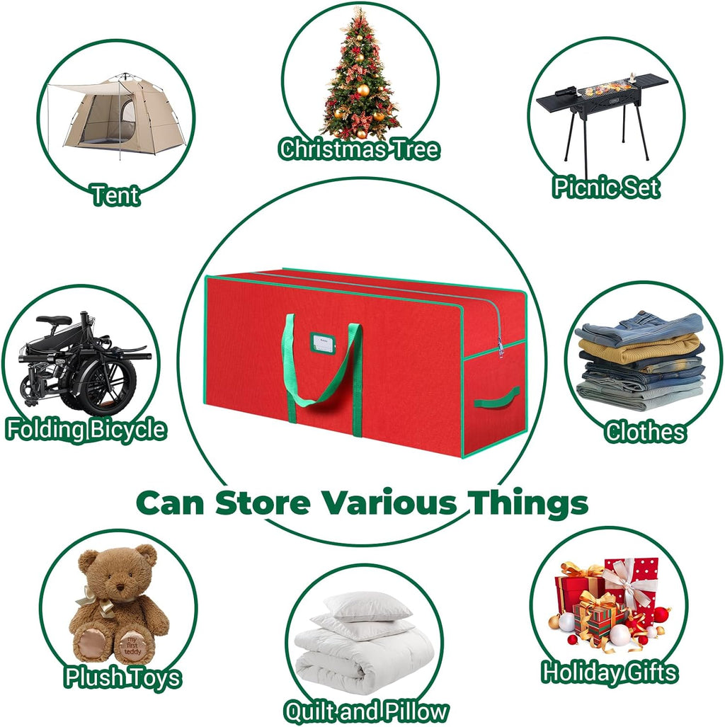 Skiennix Christmas Tree Storage Bag - Fits Up to 7.5 Ft | Durable 600D Oxford Cloth with Reinforced Handle and Card Slot