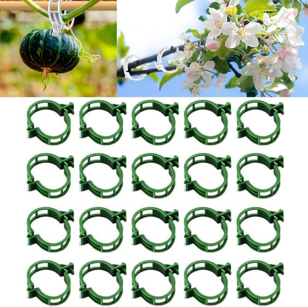 Skiennix Plant Support Clips - Reusable Green Clips for Tomato & Climbing Plants | 50 Pack