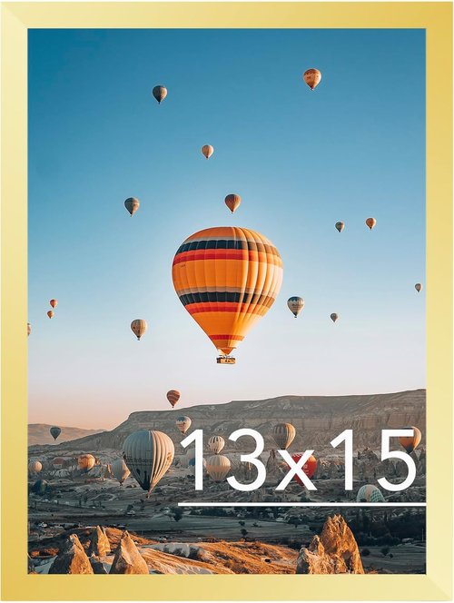 JCJMY 13x15 Gold Picture Frame - Wall Hanging & Mounting, Shatter-Resistant Plexiglass