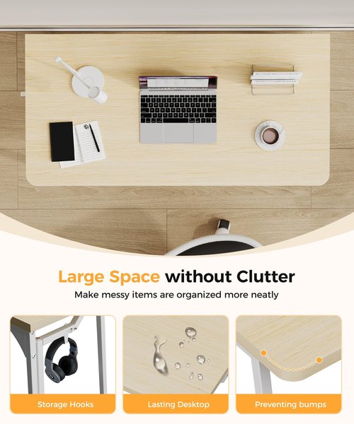 POLWKZU Folding Desk Small Foldable Desk for Small Space, 31.5 Inches Writing Computer Desks in Study, Home Office Foldable Office Desks for Bedroom, Oak