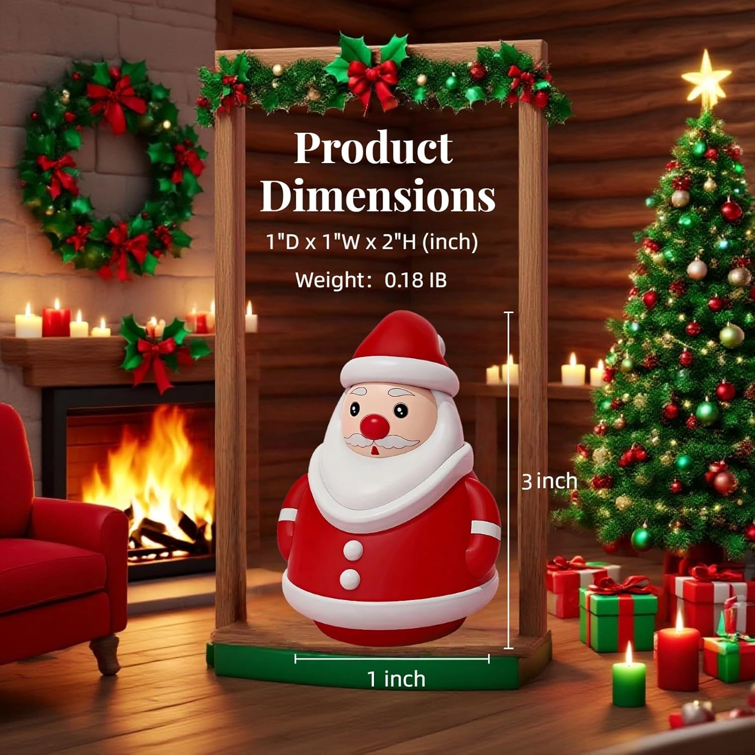 Skiennix Mini Santa Claus Decor - Cute 3D Christmas Figurines for Holiday Parties & Home Decor