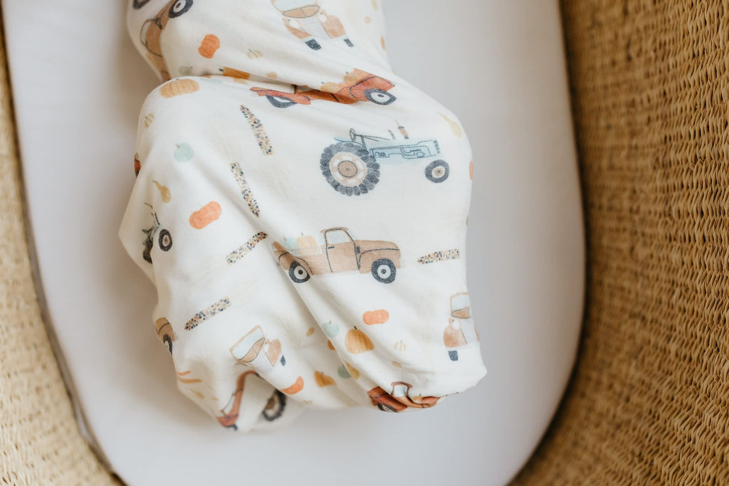 Copper Pearl Large Premium Knit Baby Swaddle Receiving Blanket Hayride
