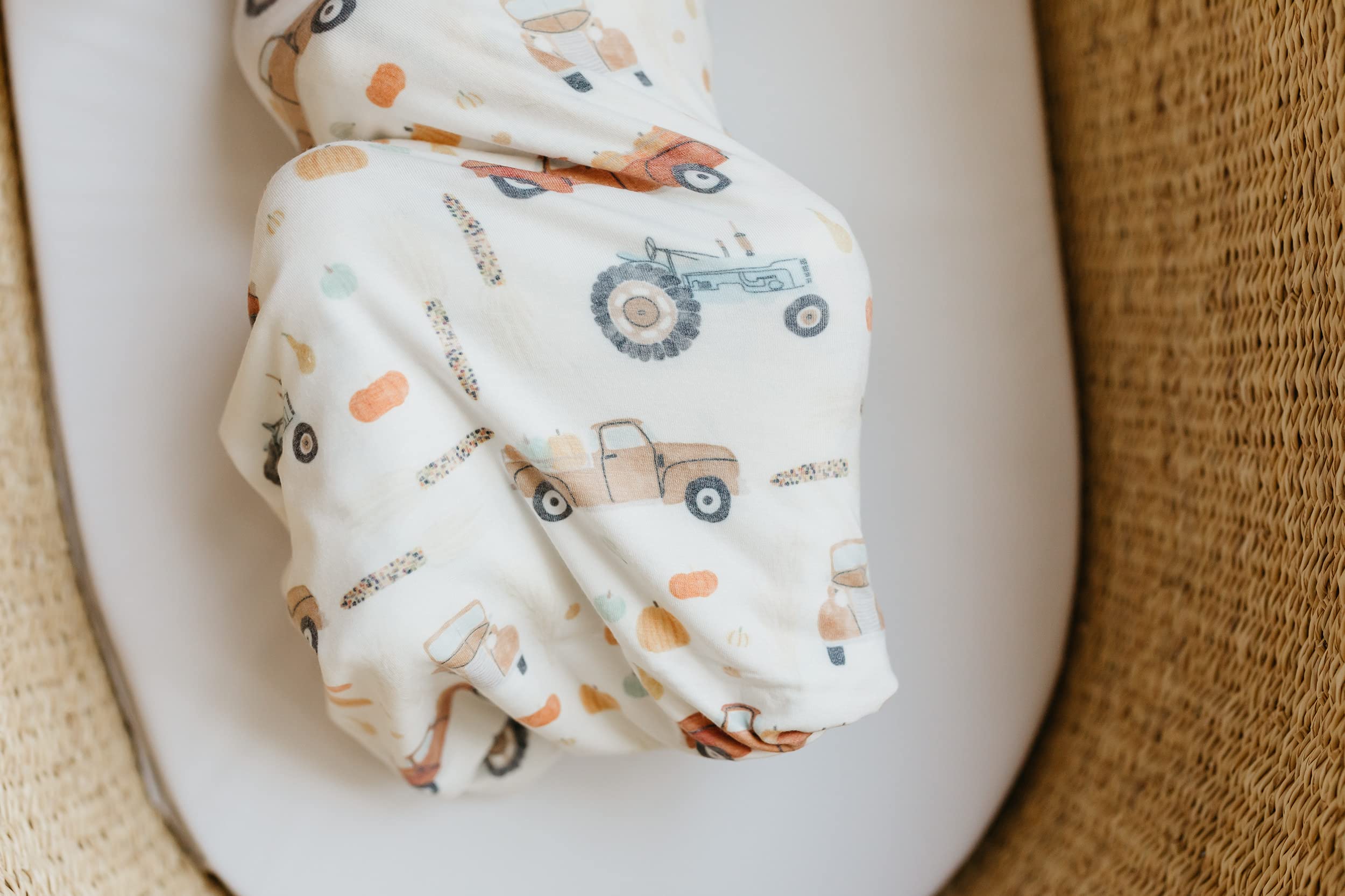 Copper Pearl Large Premium Knit Baby Swaddle Receiving Blanket Hayride