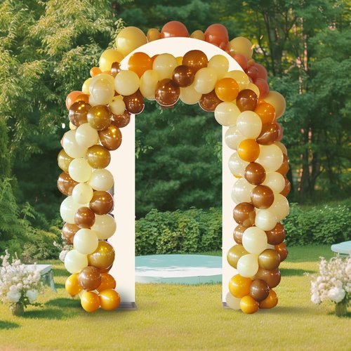 Babenest 7.2Ft Spandex Open Arch Backdrop - Fitted Double-Sided U-Shaped Wedding Arch Cover | Ivory