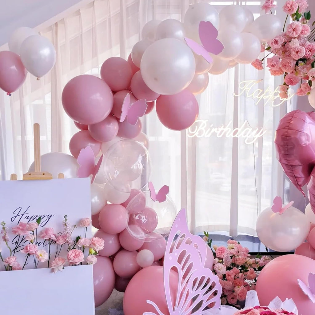 Voircoloria 105pcs Pink Balloons - 12 Inch Latex Party Balloons for Birthday, Baby Shower & Weddings