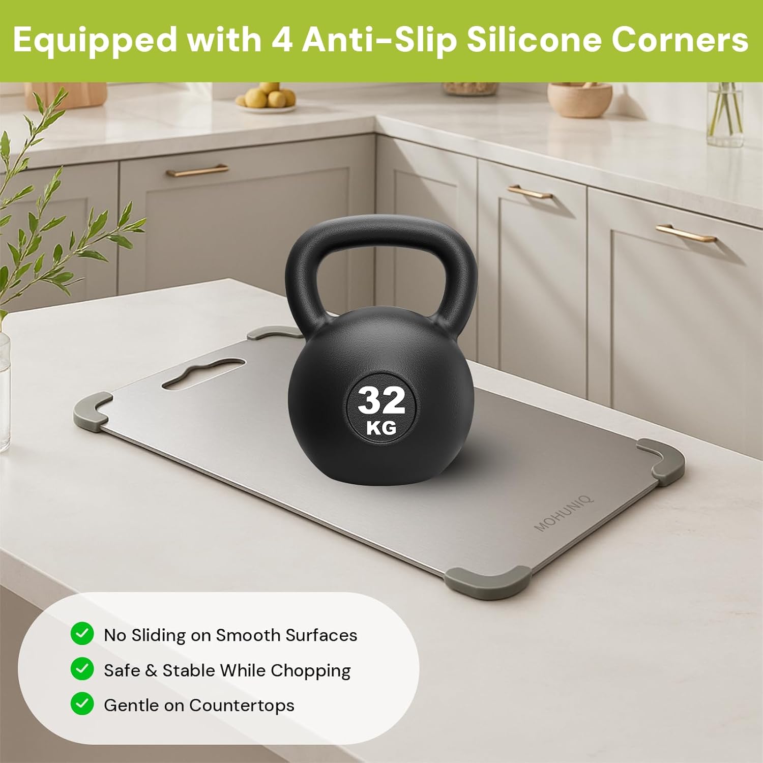 Stainless Steel Cutting Board - Dishwasher Safe Double-Sided Metal Chopping Board | 13.4" x 9.1"