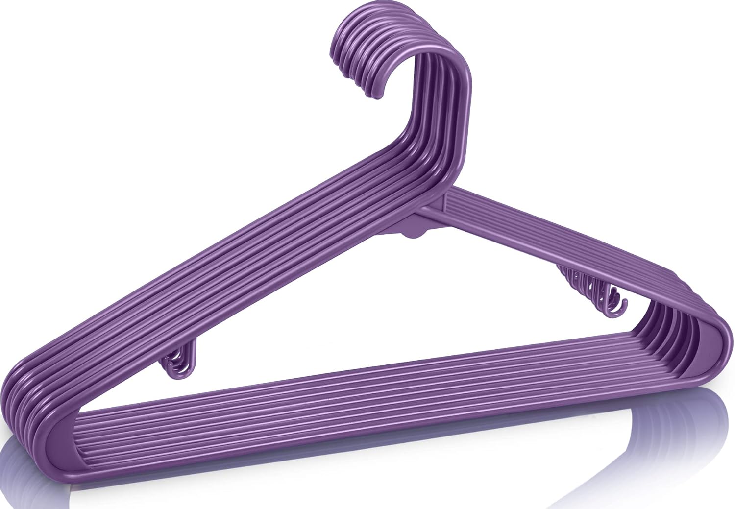 Utopia Home Plastic Hangers 50 Pack - Durable Space-Saving Clothes Hangers - Heavy Duty Purple Design