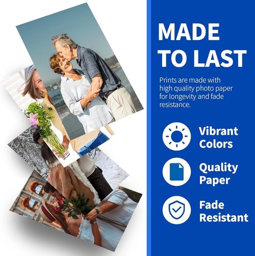Custom Photo Prints - Water Resistant, Glossy Finish | 10 Pcs, 4” x 6” - Unframed Photo Printing