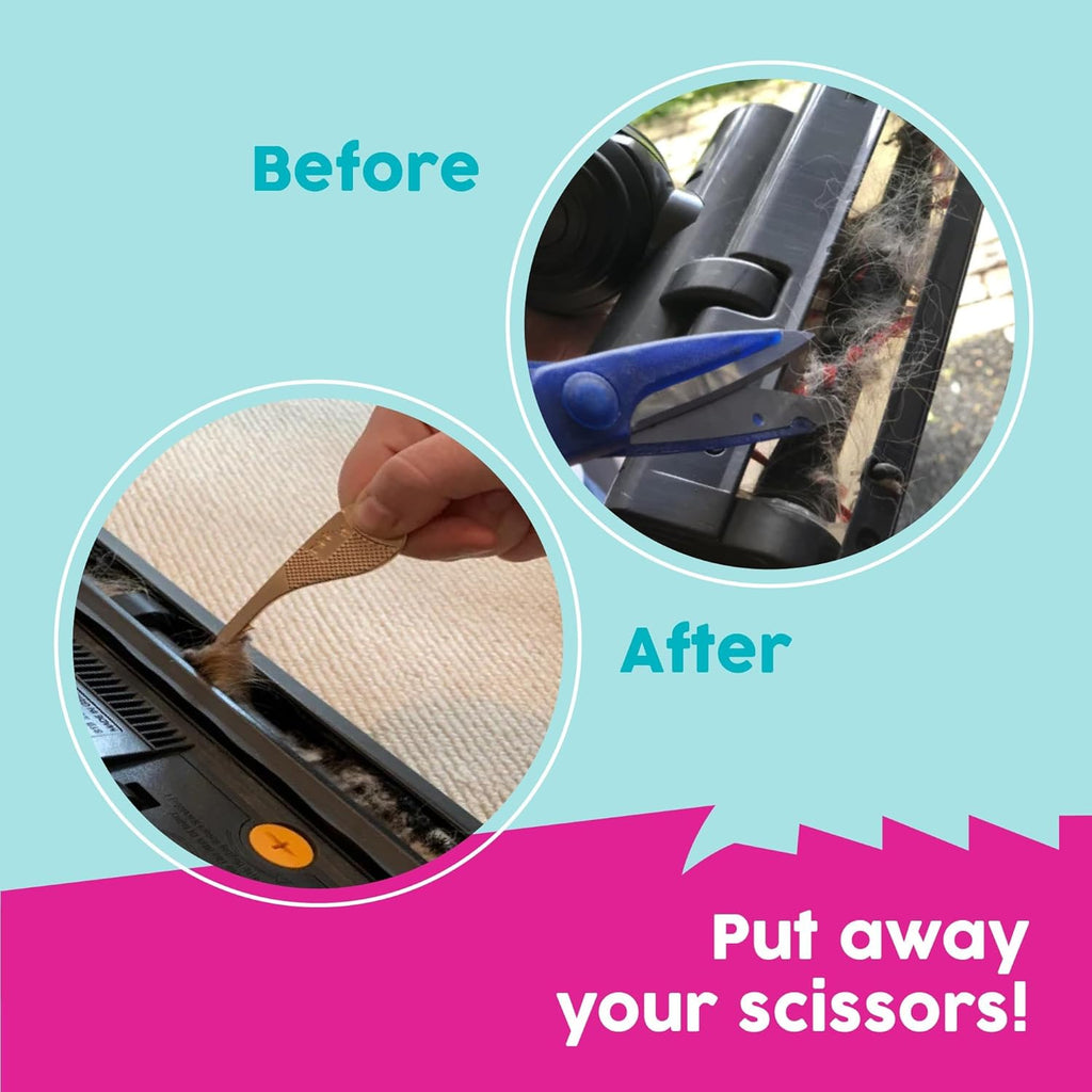 Pikk-it Vacuum Hair Brush Cleaner Tool - Effortlessly Removes Hair from Vacuums & Brushes | Pet & Human Hair Rake (Single/Twin Pack)