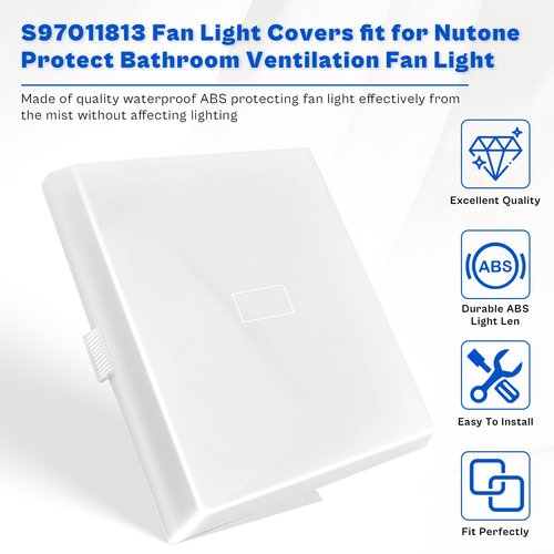 prime&swift S97011813 Light Lens fit for Broan,Bathroom Light Cover Replacement Part fit for Broan S99110391, S99110428, S99110433, S99110438, S99110675, S99110677 White