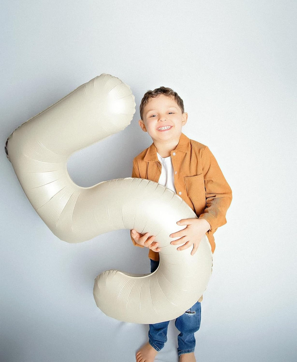 Number 5 Balloon - 40 Inch Cream Birthday Decoration | Perfect for 5th Birthday Party Supplies