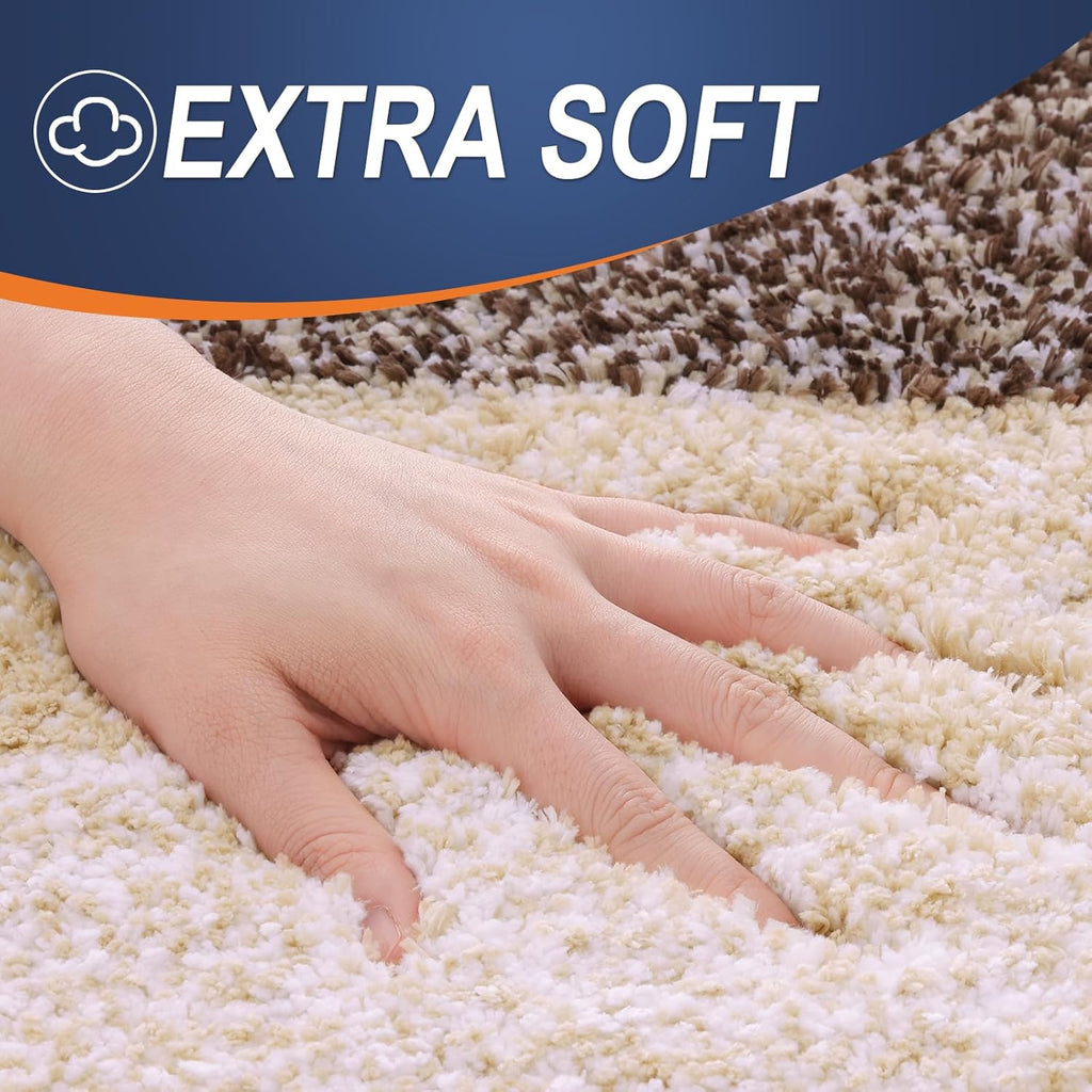 OLANLY Bathroom Runner Rugs - Extra Soft Microfiber Bath Mats | Quick Dry, Rubber Backing, 59x20, Brown