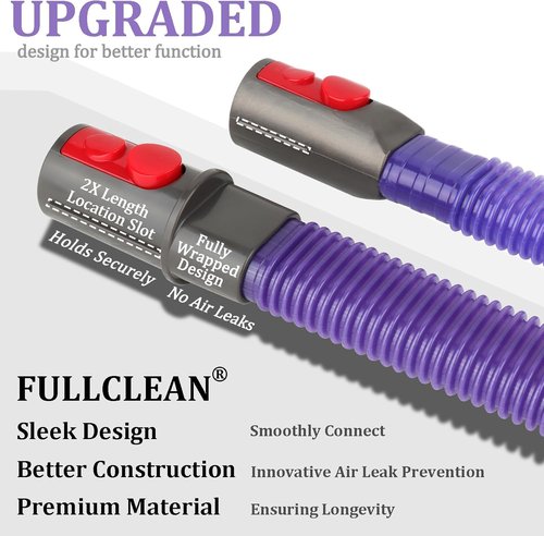 Fullclean Dryer Vent Cleaner Kit - Flexible Lint Removal Tool for Dyson V15, V12, V11, V10, V9, V8, V7