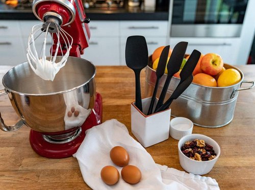 KITCHENLOVE Premium Silicone Spatula Set - 600°F Heat Resistant, Non-Stick, BPA Free | 5 Pieces in Black