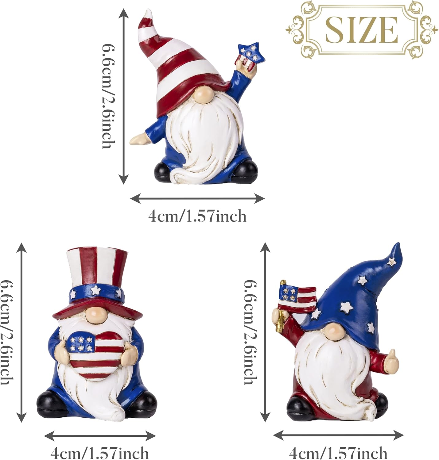 Valery Madelyn 4th of July Gnomes | Medium 3-Piece Patriotic USA Decorations for Home Decor
