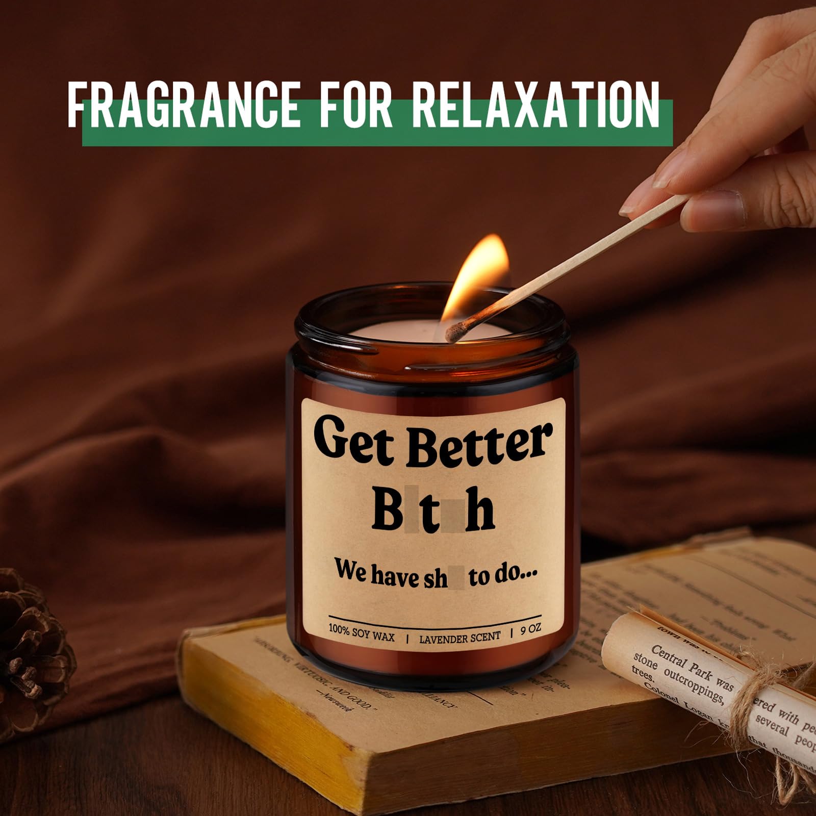 GSPY Candles - Get Better Soon, Funny Get Well Gifts, Surgery Recovery Gifts for Women, Men - After Knee Hip Surgery, Hysterectomy Recovery, Mastectomy, Broken Leg, Injury, Cancer, Feel Better Ideas