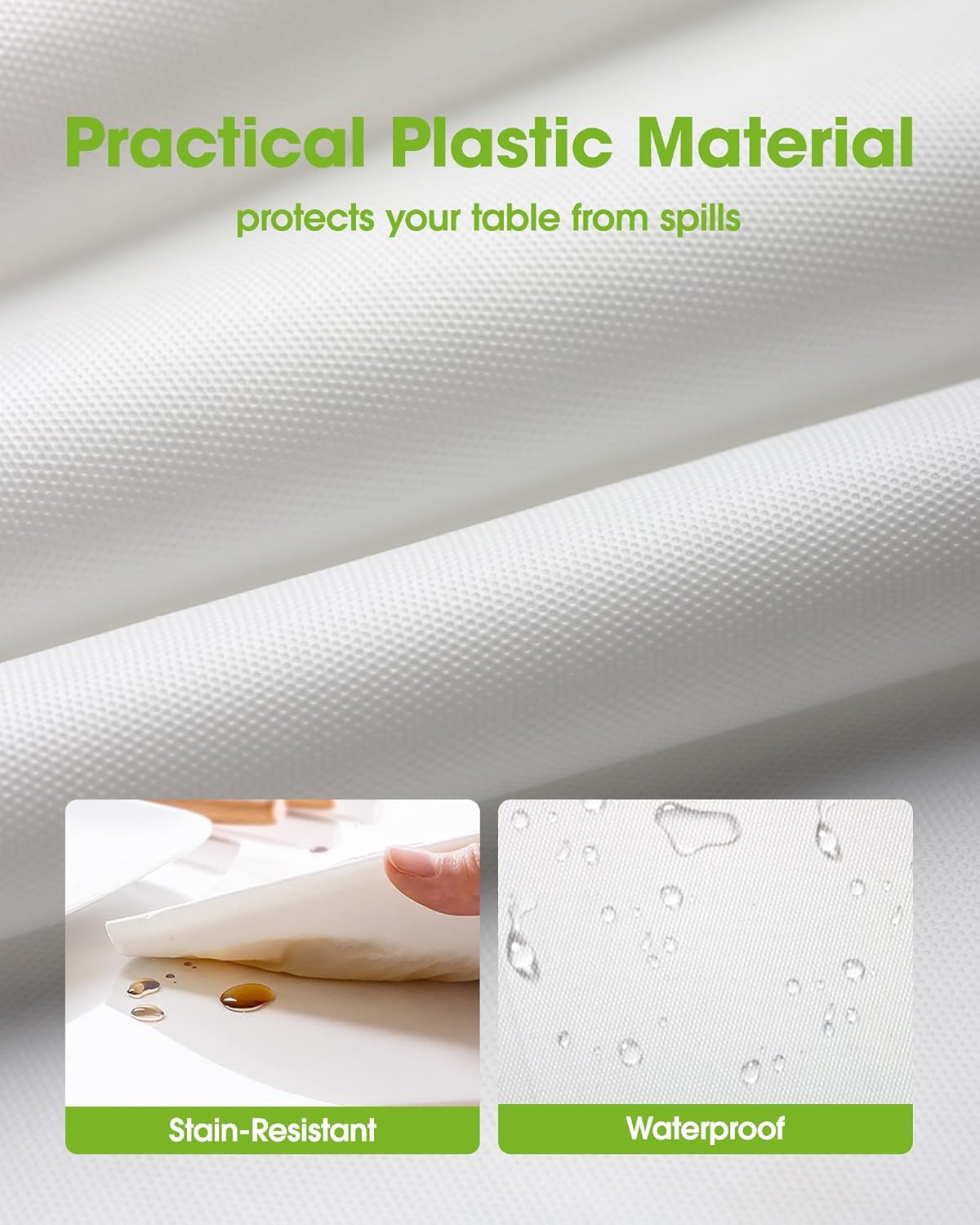 Pureegg Disposable Table Cloths - 10 Pack, 54 x 108 Inch, White Rectangle for Parties & Weddings