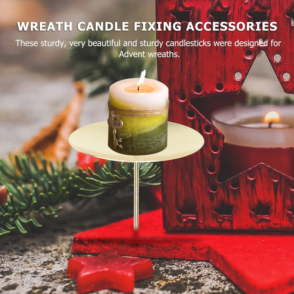 Yardwe Candle Fixators - 12-Pack Metal Candle Holders for Home & Party Decor | 2.55 Inch