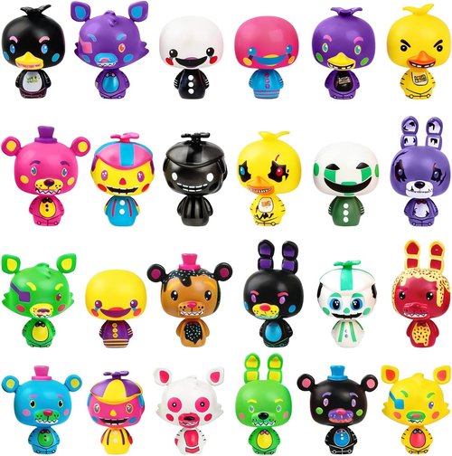 Freddy's 24-Piece Action Figure Set - Collectible Dolls for Birthday Gifts & Game Party Cake Toppers