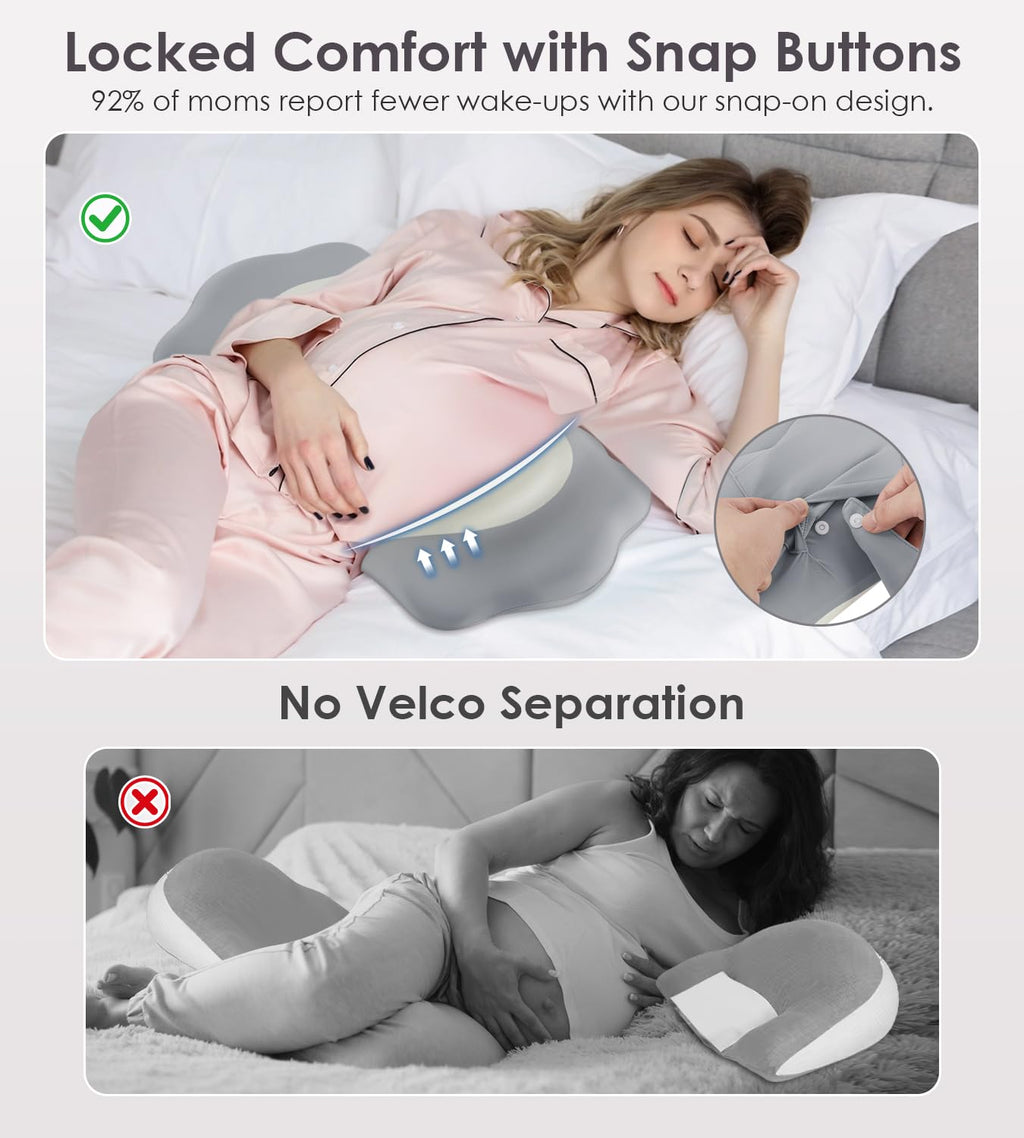 Memory Foam Pregnancy Pillows for Sleeping, Side Sleeper Maternity Pillow Support for Back Belly HIPS, Adjustable Wedge Pillow for Pregnant Women, Side Sleeping Pregnant Pillows with Pillowcase