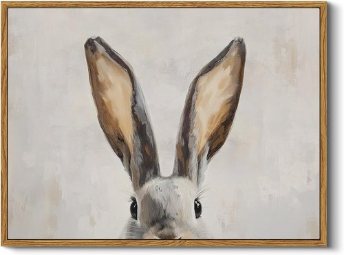 InSimSea Framed Canvas Wall Art - Cute Easter Bunny Decor for Kids' Room | 12x16 Inches Aesthetic Artwork