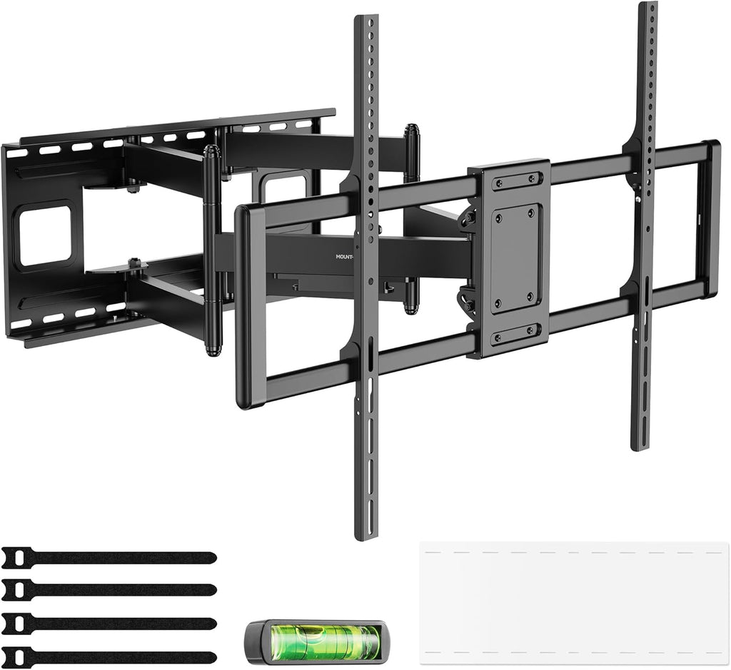 Mount-It! Heavy Duty XXL Full Motion TV Wall Mount - Supports 264lb TVs Up to 100" | Adjustable Swivel & Tilt
