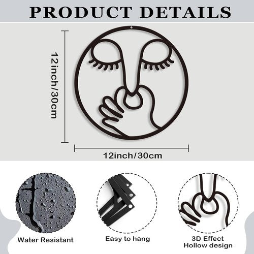 ARTINME Funny Bathroom Wall Decor - Humorous Metal Sign for Guest Toilet | Modern 12'' Round Design