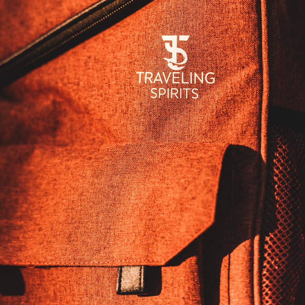 Traveling Spirits Insulated Wine Carrier | 2-3 Bottle Travel Bag With Stainless Steel Tumblers | Cooler Tote for Travel - Great Gift for Wine Lovers and Enthusiasts