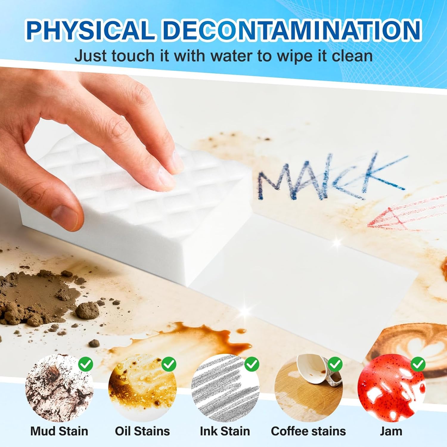 Magic Sponges | 30 Pack Cleaning Eraser Foam Pads - 2X Density Multi-Functional Household Cleaner