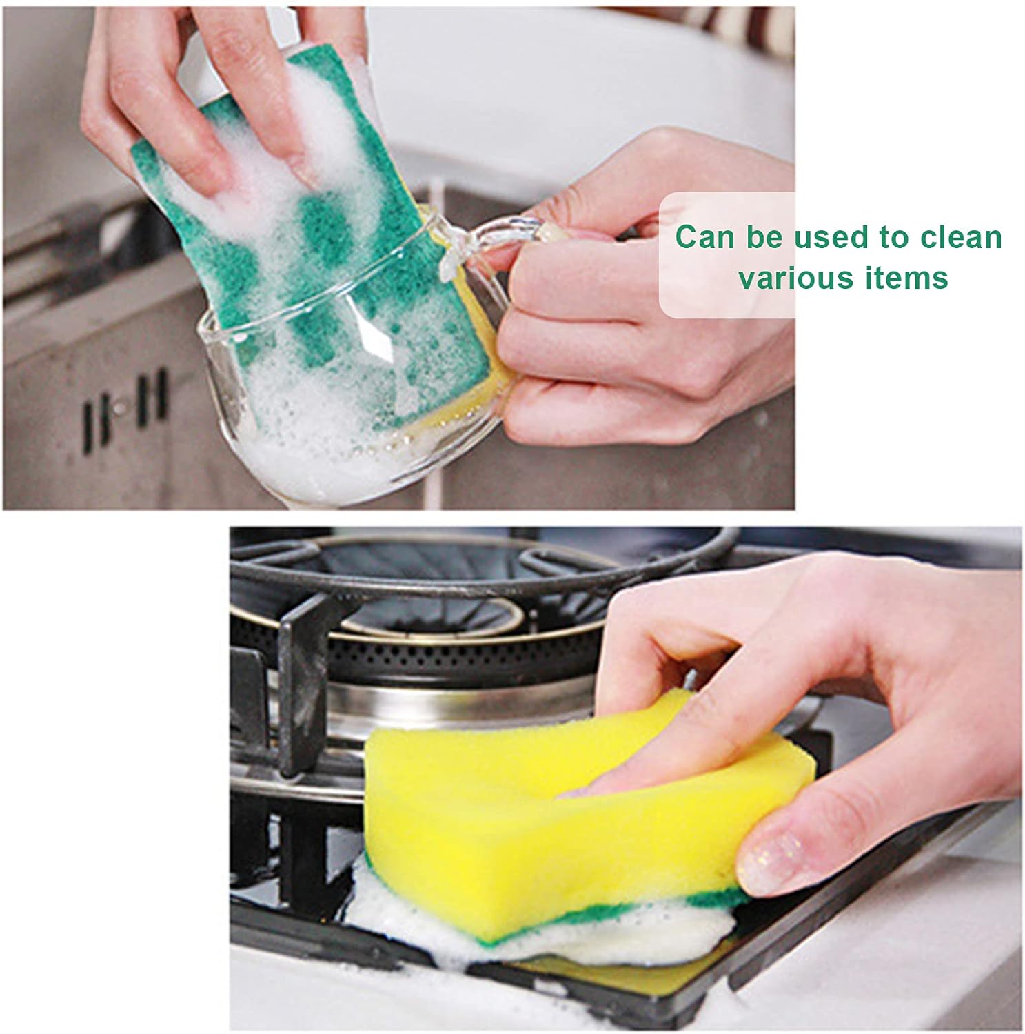 Regine Switzerland Kitchen Cleaning Sponges - 36-Pack Non-Scratch Odor-Free Dishwashing Pads