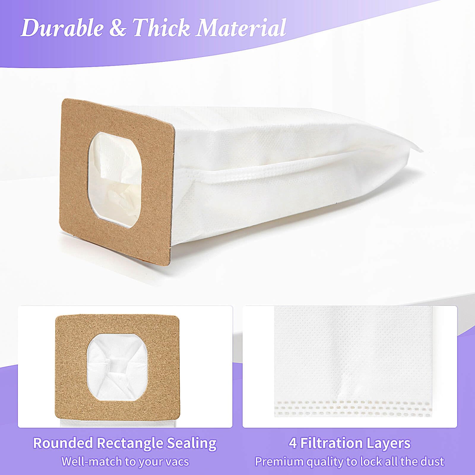 Gudotra 10 Packs Type I HEPA Vacuum Bags Replacement for Hoover Platinum Type I Canisters Vacuum Cleaning Replace Part AH10005 UH30010COM