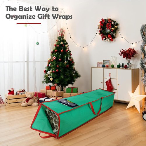 Gift Wrapping Organizer Storage Bag by [Brand Name] - 41 Inch Capacity for 25 Rolls | Green Design