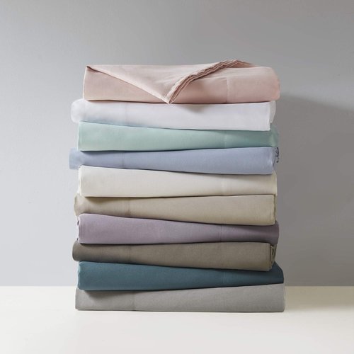 Madison Park 3M Microcell Bed Sheet Set Color Fast, Wrinkle and Stain Resistant, Soft Sheets with 16" Deep Pocket All Season, Cozy Bedding-Set, Matching Pillow Case, Cal King, Grey, 4 Piece