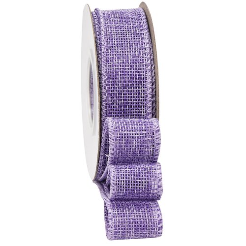 SDZMDL Light Purple Wired Burlap Ribbon 1 Inch, Ribbon with Wire Edge for Gift Wrapping, Bow, Wreath, Easter Decoration, 10 Yards/Roll.