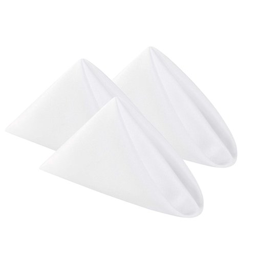 Cloth Napkins 17x17 inch Washable Polyester Dinner Napkins Soft Table Napkins for Wedding Party Dining Banquet(White,100PCS)