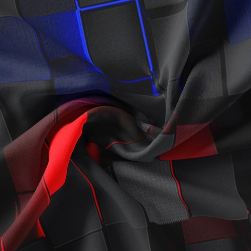 QOOMO Geometric Kids Bedding Set, 3D Neon Square Quilt Set Bedroom Decoration，Blue Red Cubes Boy Bed Set,Abstract Queen Bed Comforter Sets,Lightweight Fluffy Down Duvet(1 Comforter & 2 Pillowcases)
