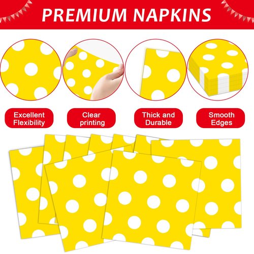 96 Pcs Mouse Color Paper Plates and Napkins Mouse Party Decorations Red Black Yellow Polka Dot Tableware Set Cartoon Dessert Disposable Dinnerware for Boys Girls 24 Guests Party Supplies