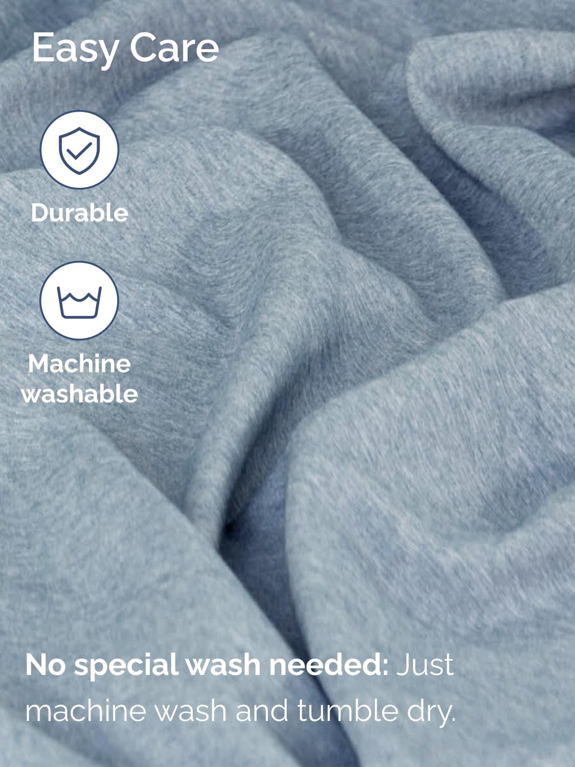 Skiennix Extra Deep Twin Sheet Set - 4 Piece Breathable Cooling Bedding - Soft Wrinkle-Free Heathered Blue