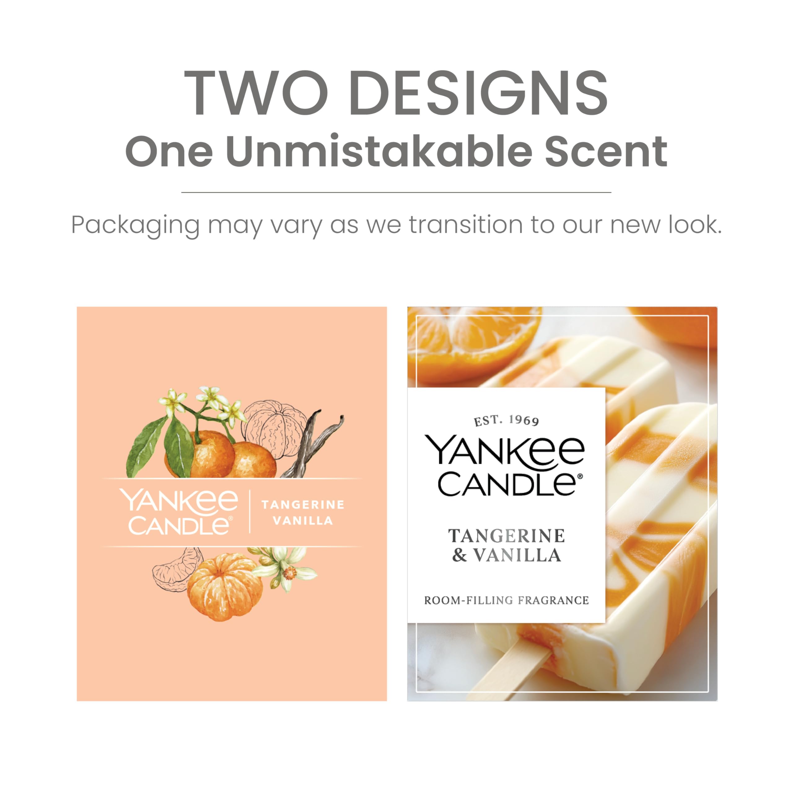 Yankee Candle Medium Pillar Scented Candle with up to 115 Hour Burn Time, Premium Plant Wax Blend for Consistent Burn, 14.25 oz Pillar Candle with Room Filling Fragrance, Tangerine & Vanilla