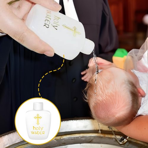60 Pcs Holy Water Bottles Bulk, 2oz Small Holy Water Bottle Plastic Holy Water Empty Containers Reusable for Catholic Church Baptism Baby Shower First Communion Holy Week Activities or Daily Prayer