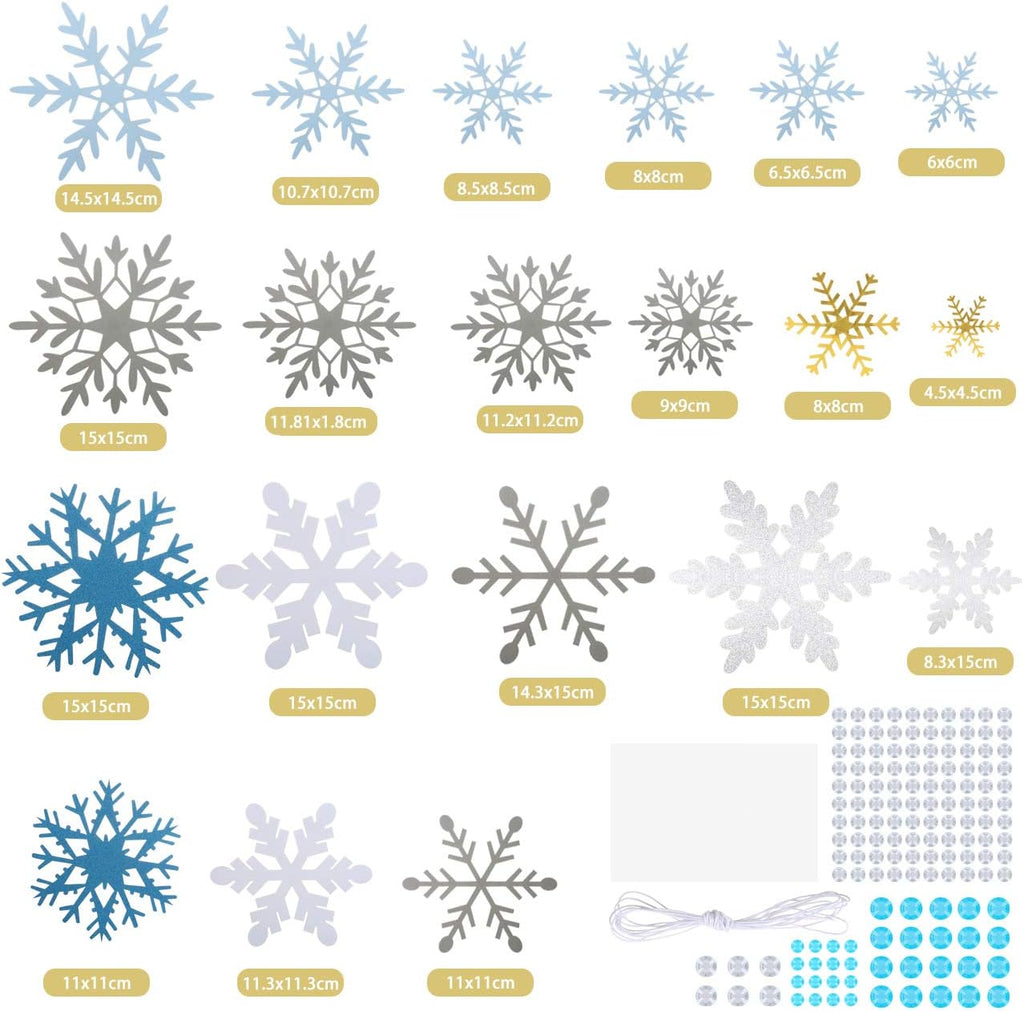Skiennix 60-Piece Snowflake Garland Set - DIY Christmas Ornaments for Festive Decorations