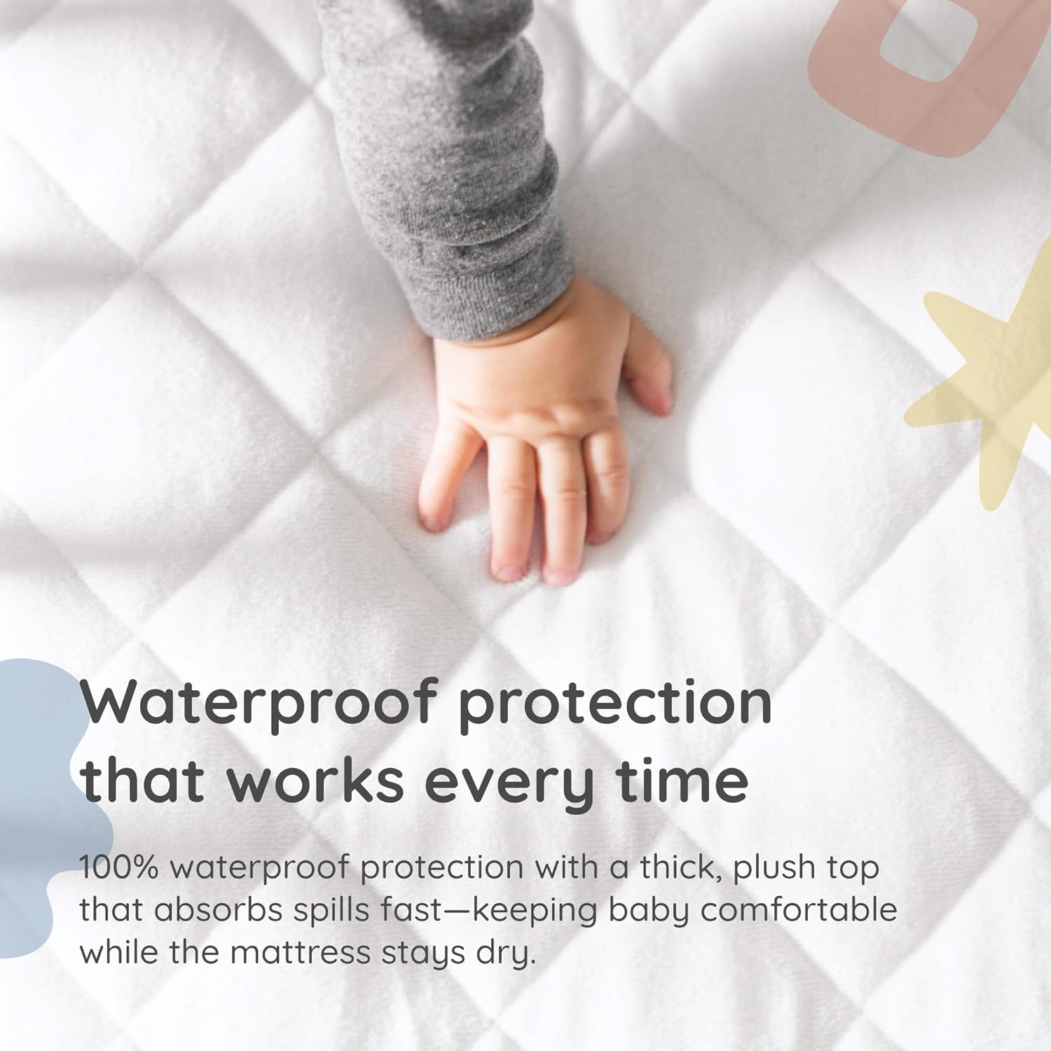 Margaux & May Crib Mattress Protector - 100% Waterproof & Highly Absorbent Quilted Cover | 2 Pack, Oeko-TEX® Certified, Noiseless, Fits 28" x 52" Cribs