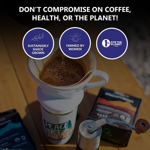 Peak State Coffee with Benefits, 3 Bag Variety Pack – Mushroom Coffee, Low Acid & Smooth, Immunity Boost, Brain Sustain & Stress Less, Organic Whole Bean, Gluten Free, 12 oz. Each