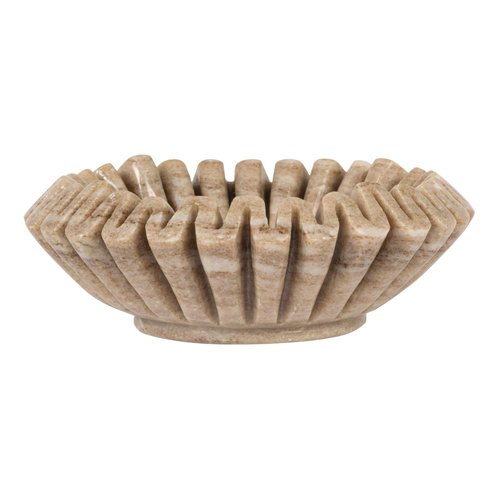 Creative Co-Op Round Marble Pleated Dish, Green